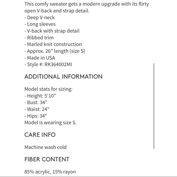 Susina Deep V-Neck Strap Back Sweater Nordstrom - Picture 3 of 3